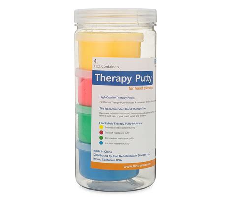 Flintrehab Premium Quality Therapy Putty 4 Pack 3 Oz Each For Hand