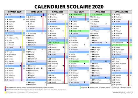 Calendrier 2020 Vacances Scolaires Et Jours Fériés 4 2021 Gratuit