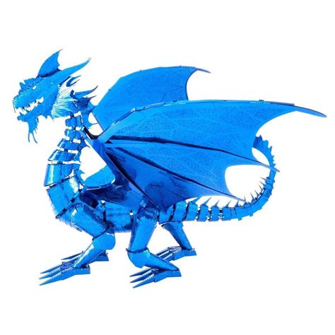 Metal Earth 3d Metal Model Kit Iconx Blue Dragon