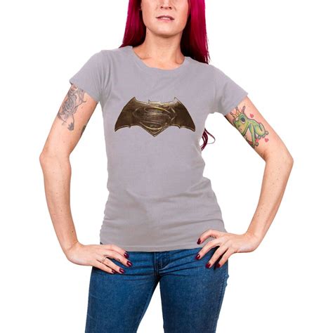14 Grey Official Womens Batman T Shirt Movie Dc Comics Logo Heather