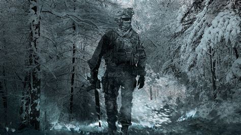 Hd Wallpaper Soldiers Video Games Snow Forest Frozen Weapons Modern
