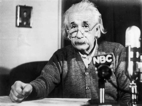 The Professor Albert Einstein Giving An Anti H Bomb Speech For The