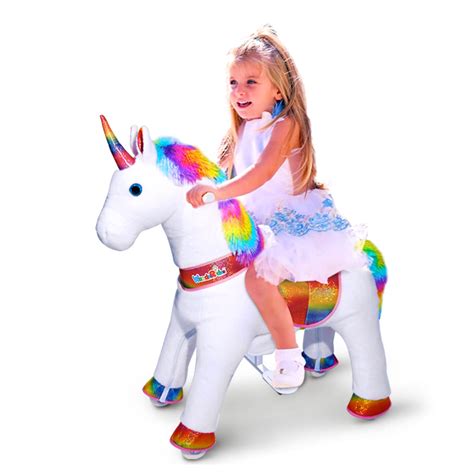 Wonderides Ride On Rainbow Unicorn Horse Rocking Horse Riding Pony Toy