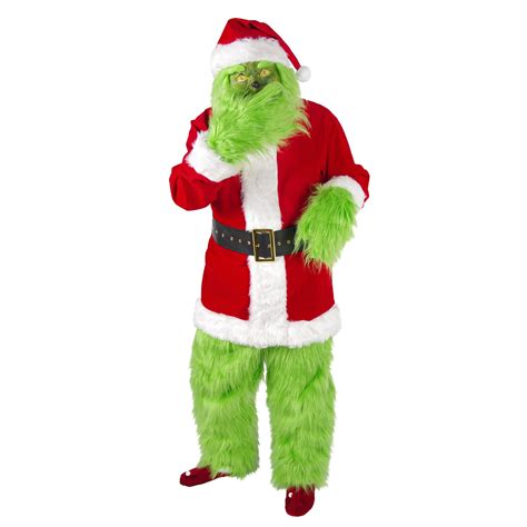 Green Big Monster Costume For Men 7pcs Christmas Deluxe Furry Adult