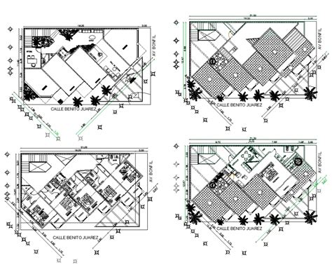 Floor Plan Of Residential Area With Architectural Design Dwg File Cadbull