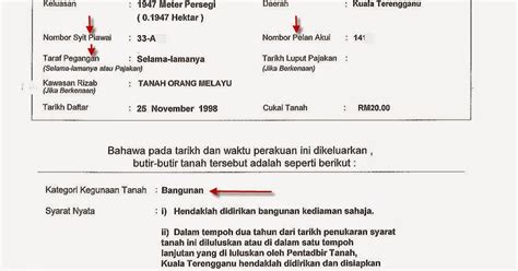 Tajuk geran tanah berbeza mengikut jenis pegangan hakmilik tanah. Apakah dimaksudkan carian rasmi ~ Rumah Kediamanku