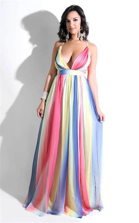 Sexy Club Wear Women Summer Beach Dresses Long Maxi Dress Zomerjurken 2018 Dames Rainbow Striped