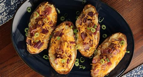 Baking potatoes in the slow cooker sounds great! Twice-Baked Potatoes - Valerie Bertinelli