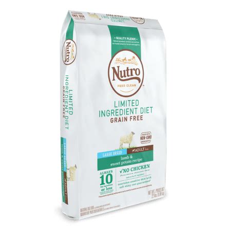 In fact, the difference between the protein content is roughly 10.80%, which is a significant amount. Nutro™ Limited Ingredient Diet Adult Large Breed Dry Dog ...