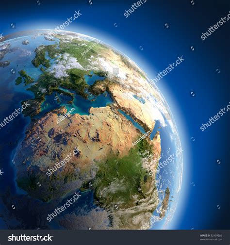 Fragment Earth High Relief Detailed Surface Stock Illustration 92439286