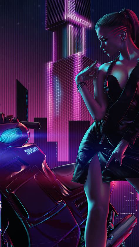 540x960 cyberpunk girl with ducati 4k 540x960 resolution hd 4k wallpapers images backgrounds