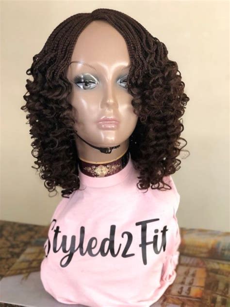 Braided Curly Wig Customize Your Wig Chose Your Colorthe Etsy