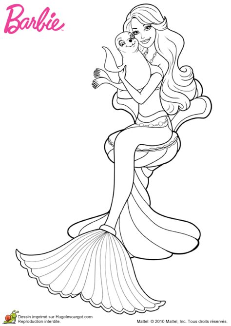 Coloriage barbie sirene  Coloriage barbie, Coloriage barbie sirène