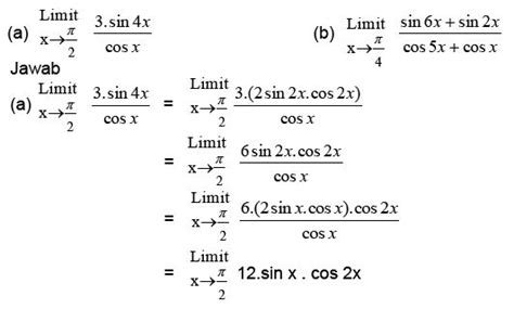 Contoh Soal Dan Rumus Limit Trigonometri Dan Pembahasannya Materi