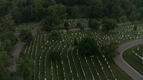 5k Aerial Video Flying Over Arlington National Cemetery Gravestones