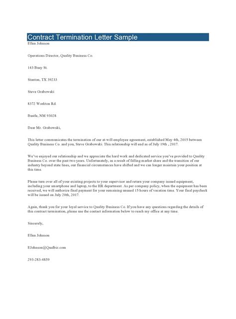 50 Editable Contract Termination Letters Free Templatearchive