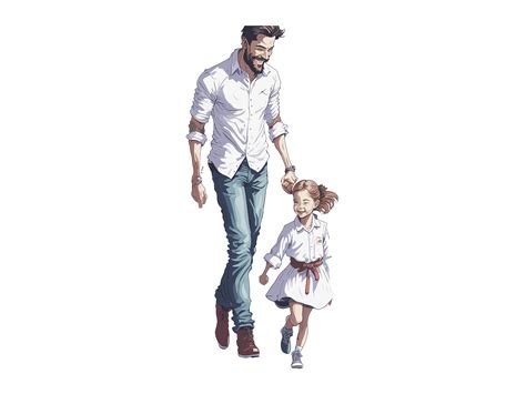 Dad And Daughter Watercolor Design Svg Graphic By Phoenixvectorarts · Creative Fabrica