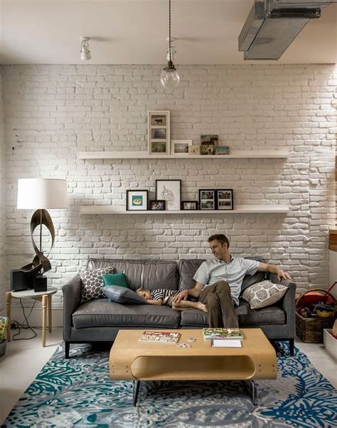 White Brick Wall Living Room Ideas Baci Living Room