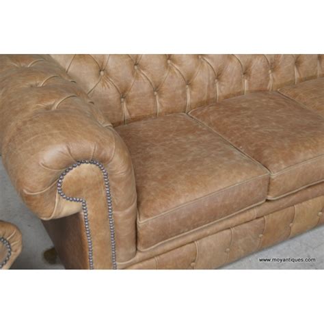 Chesterfield Cracked Tan Moy Antiques