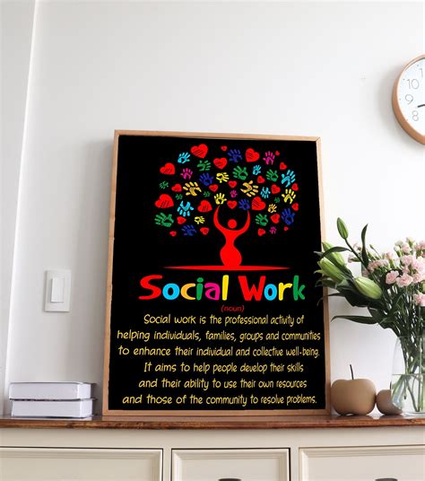 Social Worker Poster Social Worker Definition Wall Art Etsy