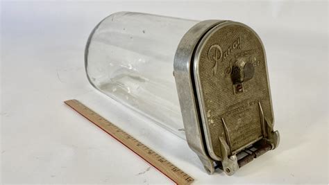 Rare Panay Horizontal Glass Show Jar 1890s Counter Top Candy Jar 1278