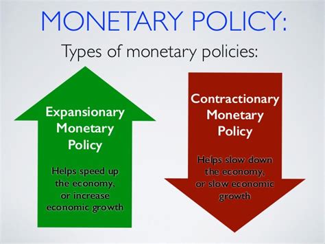 Expansionary monetary policy is the monetary policy which seeks to increase aggregate demand and economic growth in the economy. Monetary and Fiscal Policy