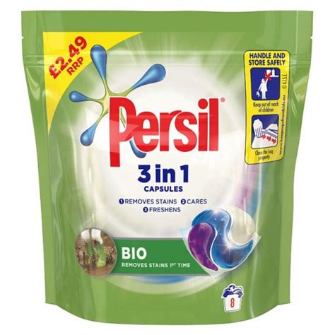 Persil 3 In 1 Bio Washing Capsules 8 Wash 216g