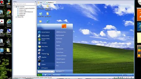 Windows 7 Transformed Into Windows Xp Youtube