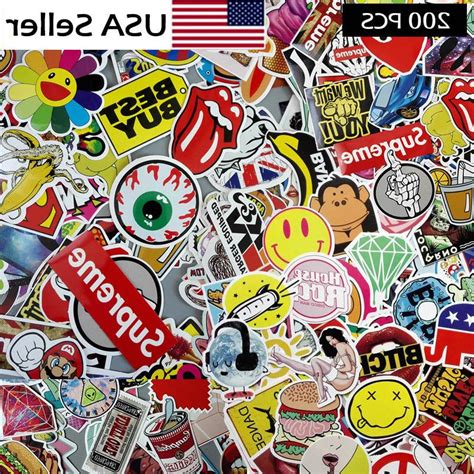 50 Random Skateboard Stickers Vinyl Laptop Luggage Decals Dope Sticker