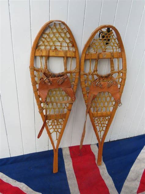 Antique Vintage Canadian Wooden Snowshoes
