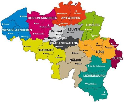 Mapa de Bélgica datos interesantes e información sobre el país