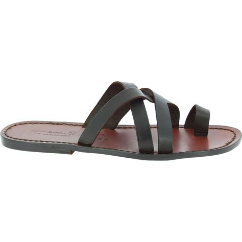 mens brown leather thong sandals handmade in italy the leather craftsmen