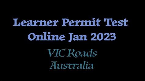 Learner Permit Test Online January 2023 Vicroads Overseas License