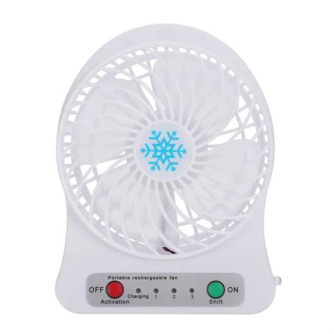 Otviap 1pc Mini Desktop Usb Rechargeable Cooling Fan Lighting Portable