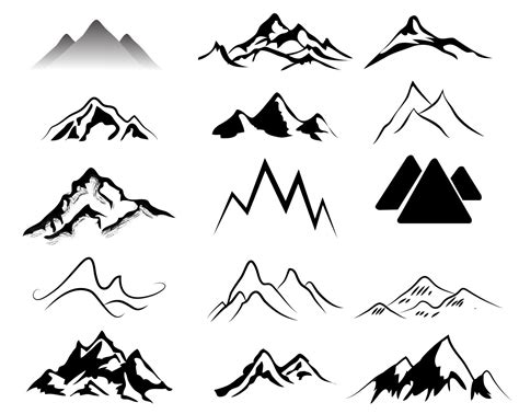 5 Mountain Clipart Black And White Preview Clip Art Mountain