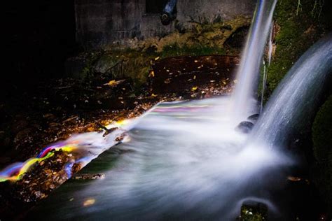 Neon Luminance Long Exposure Neon Waterfall By Sean Lenz And