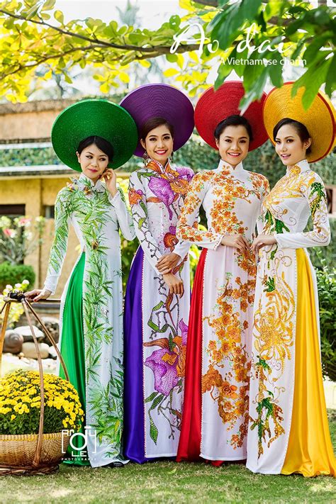 Beautiful Colors Traditional Dresses Ao Dai Vietnamese Traditional