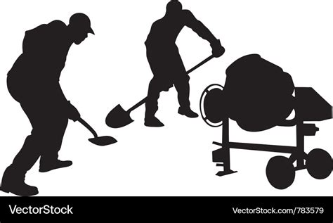 Construction Workers Silhouette Royalty Free Vector Image