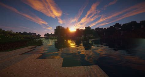 Minecraft Shader Wallpaper Himmel Betrachtung Wolke Wasser