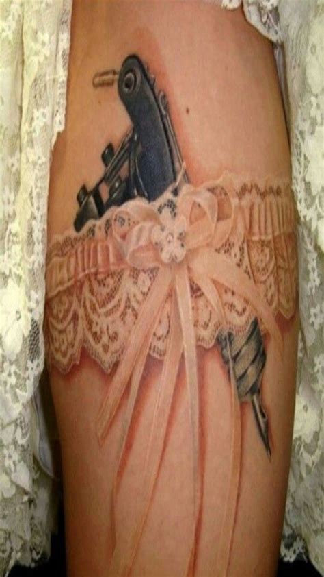 In the early days of its origin, it could be made from materials such as gold, silk, cotton threads or silver threads. Pretty White Lace thigh tattoo | Lace garter tattoos, Lace ...