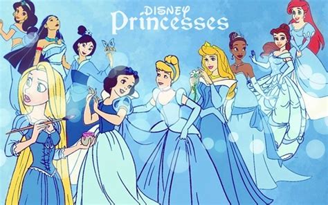 Disney Princesses In Blue Disney Princess Fan Art 29586702 Fanpop