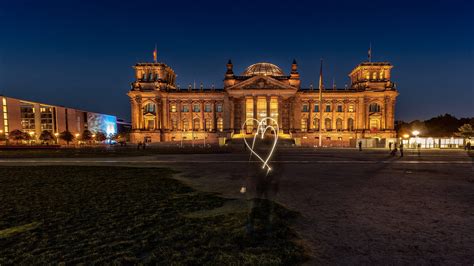 Heart Architecture Building Trees Long Exposure Reichstag Berlin