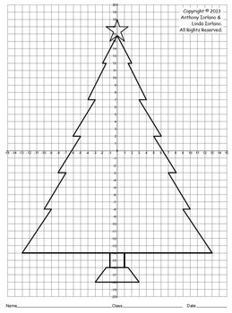 christmas tree  quadrants coordinate drawing graphing mystery