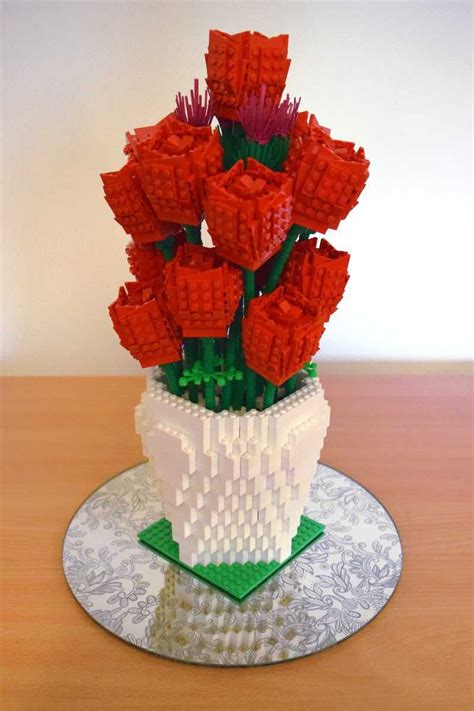 Lego Vase Rose & Thistle | #lego #rose #wedding #flower #vase | http