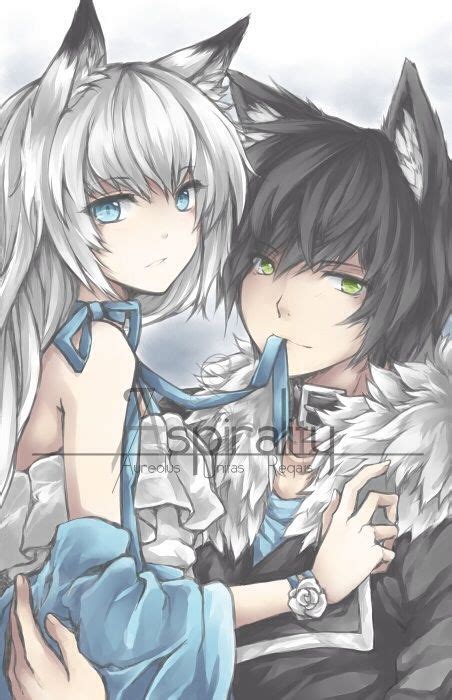 Anime Girl Hugging A Wolf