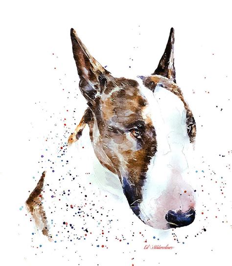 The Boss Bull Terrier Print Watercolourbull Terrier Etsy Bull
