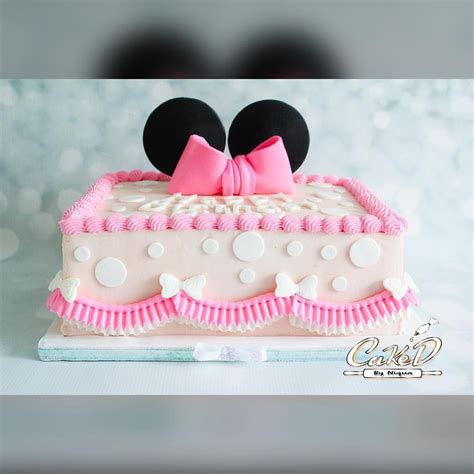 Minnie Mouse Buttercream Sheet Cake Minnie Mouse Birthday Cakes Birthday Sheet Cakes Minnie