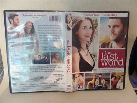 Last Word Winona Ryder Wes Bentley Dvd Case Case Cover Artwork O