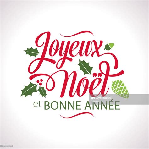 French Christmas Joyeux Noël Lettering Text High Res Vector Graphic