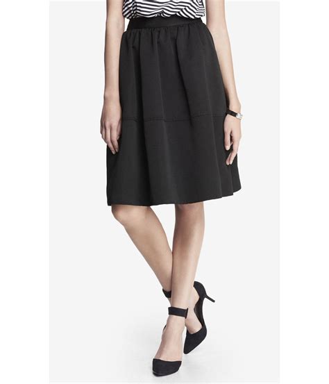 Express High Waist Full Midi Skirt In Black Pitch Black Lyst